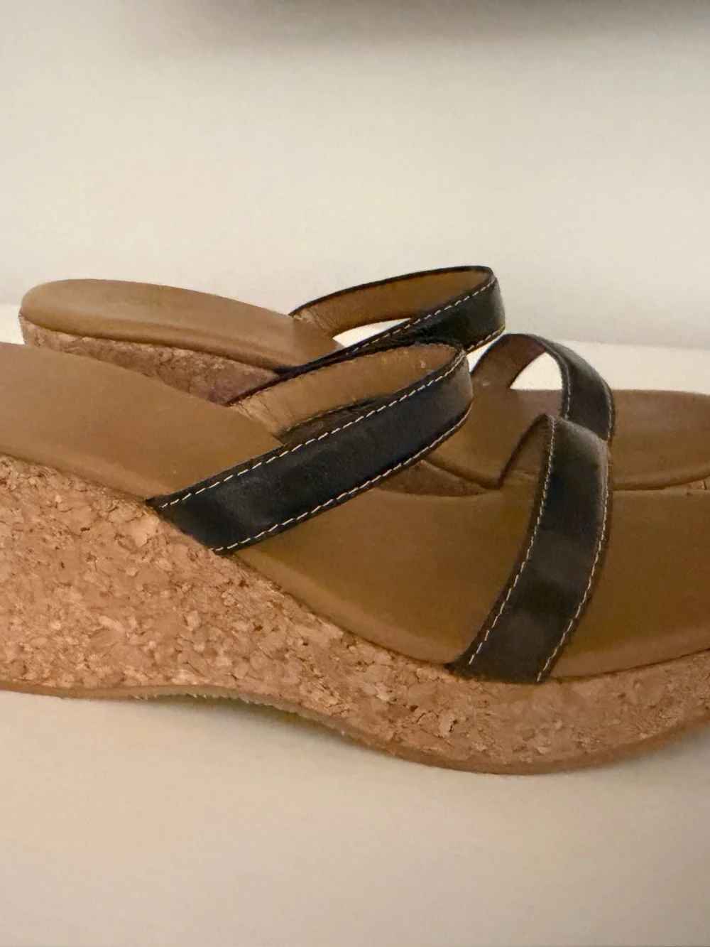 JCREW Women’s Dark Brown Strap Cork Wedge Sandals